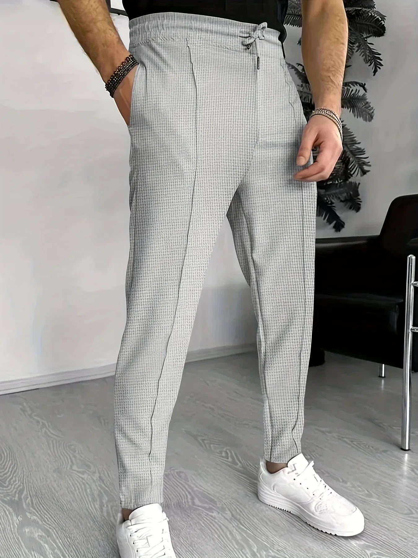 Syrus | Men's Contemporary Casual Trousers with Drawstring Waist