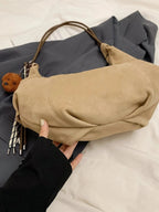 Dru | Women's Suede-Like Hobo Bag with Charm