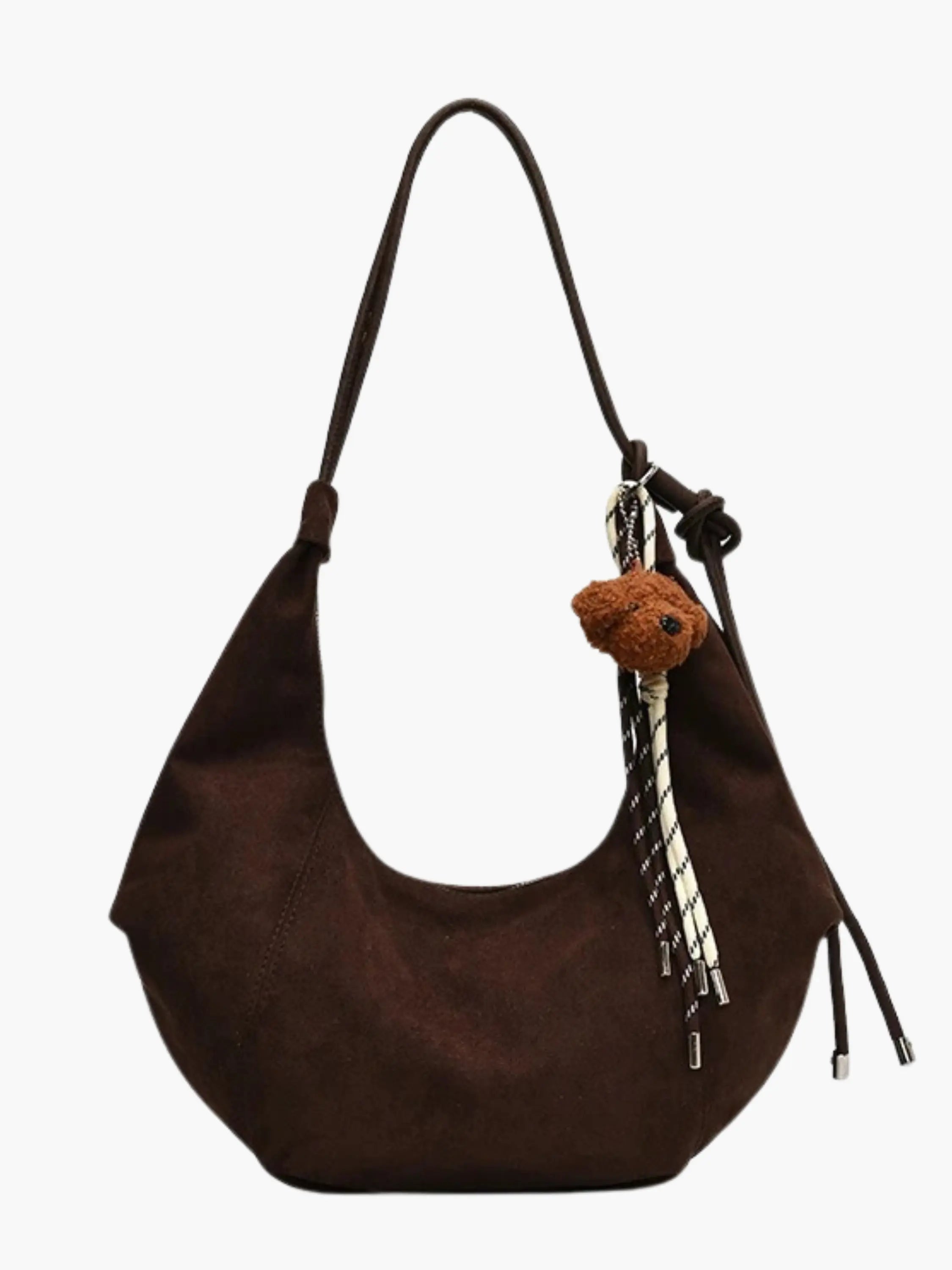Dru | Women's Suede-Like Hobo Bag with Charm
