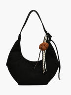 Dru | Women's Suede-Like Hobo Bag with Charm