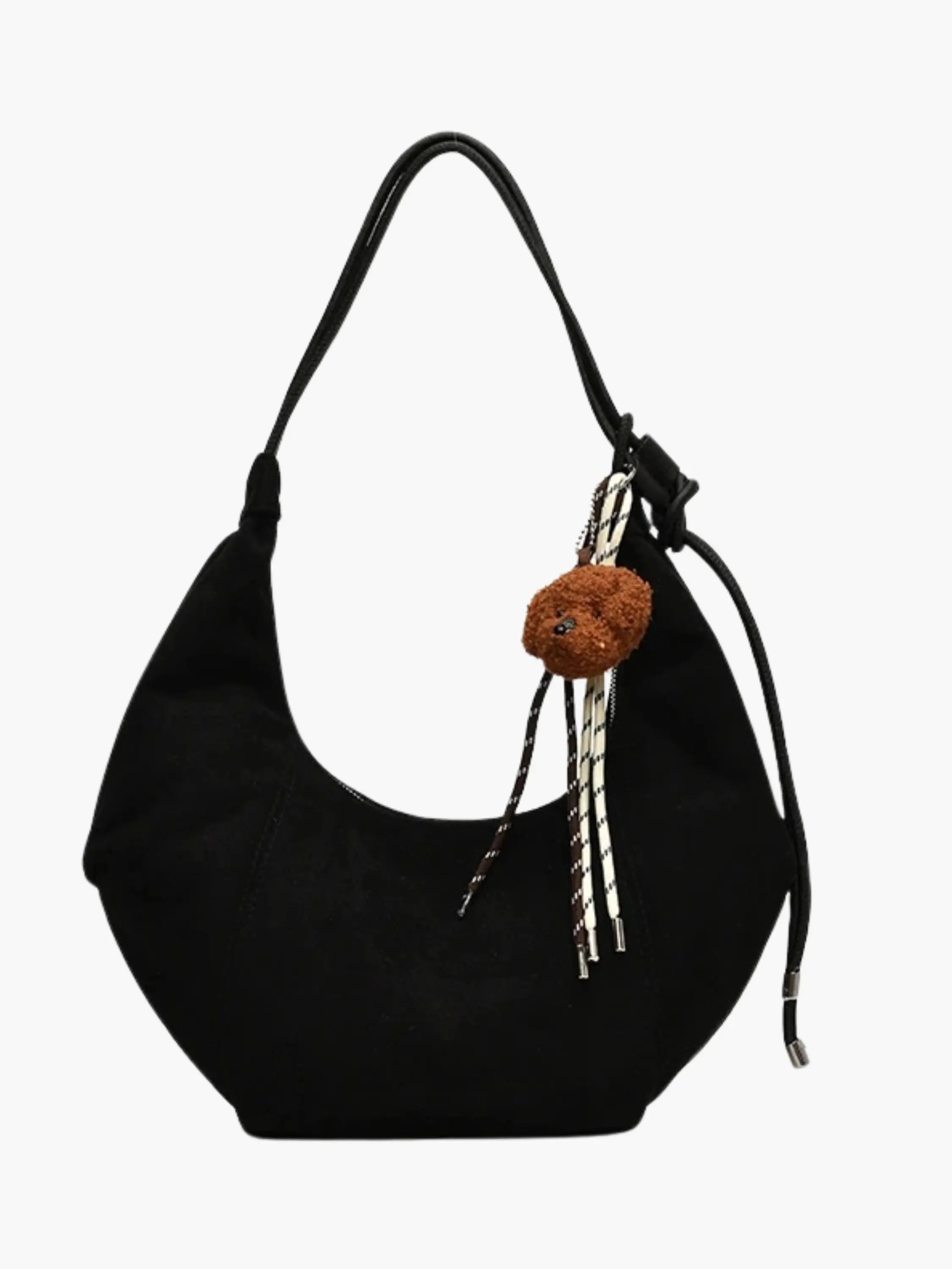 Dru | Women's Suede-Like Hobo Bag with Charm