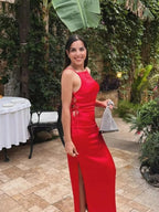 Cameron | Elegant Women's Satin Midi Dress