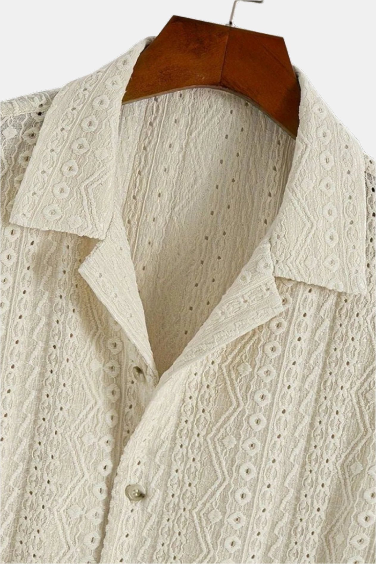 Koda Eyelet Crochet Shirt | Lightweight Men's Summer Top