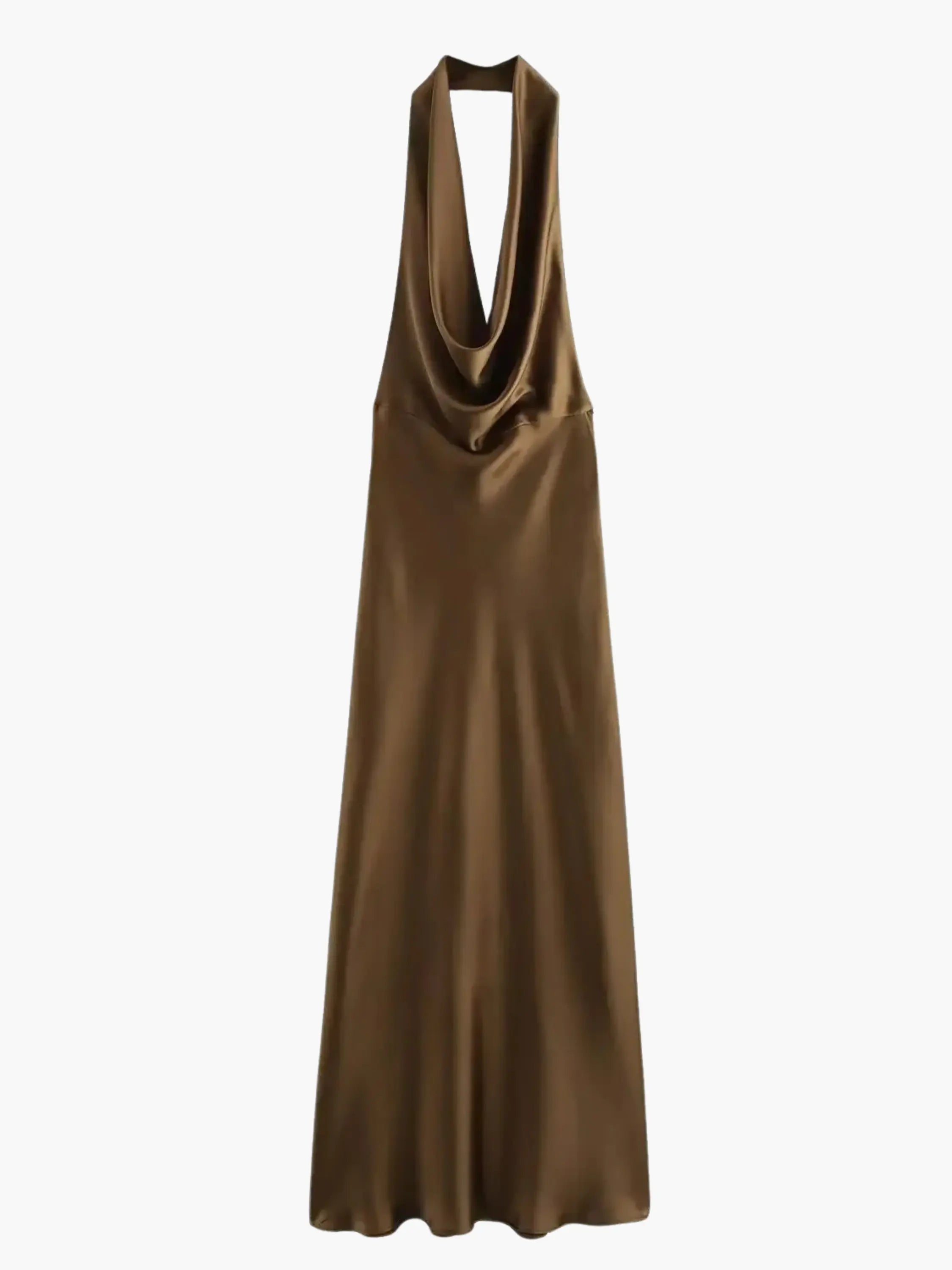 Nika | Women's Elegant Cowl Neck Satin Maxi Dress