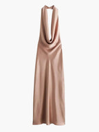 Nika | Women's Elegant Cowl Neck Satin Maxi Dress
