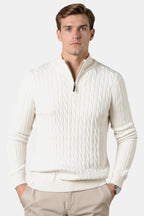 Nathen Men's Cable Knit Quarter-Zip Sweater | Your Store Name