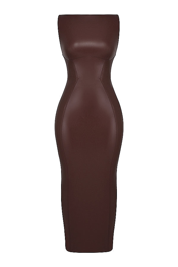 Kasandra | Glamorous Women's Faux Leather Maxi Dress