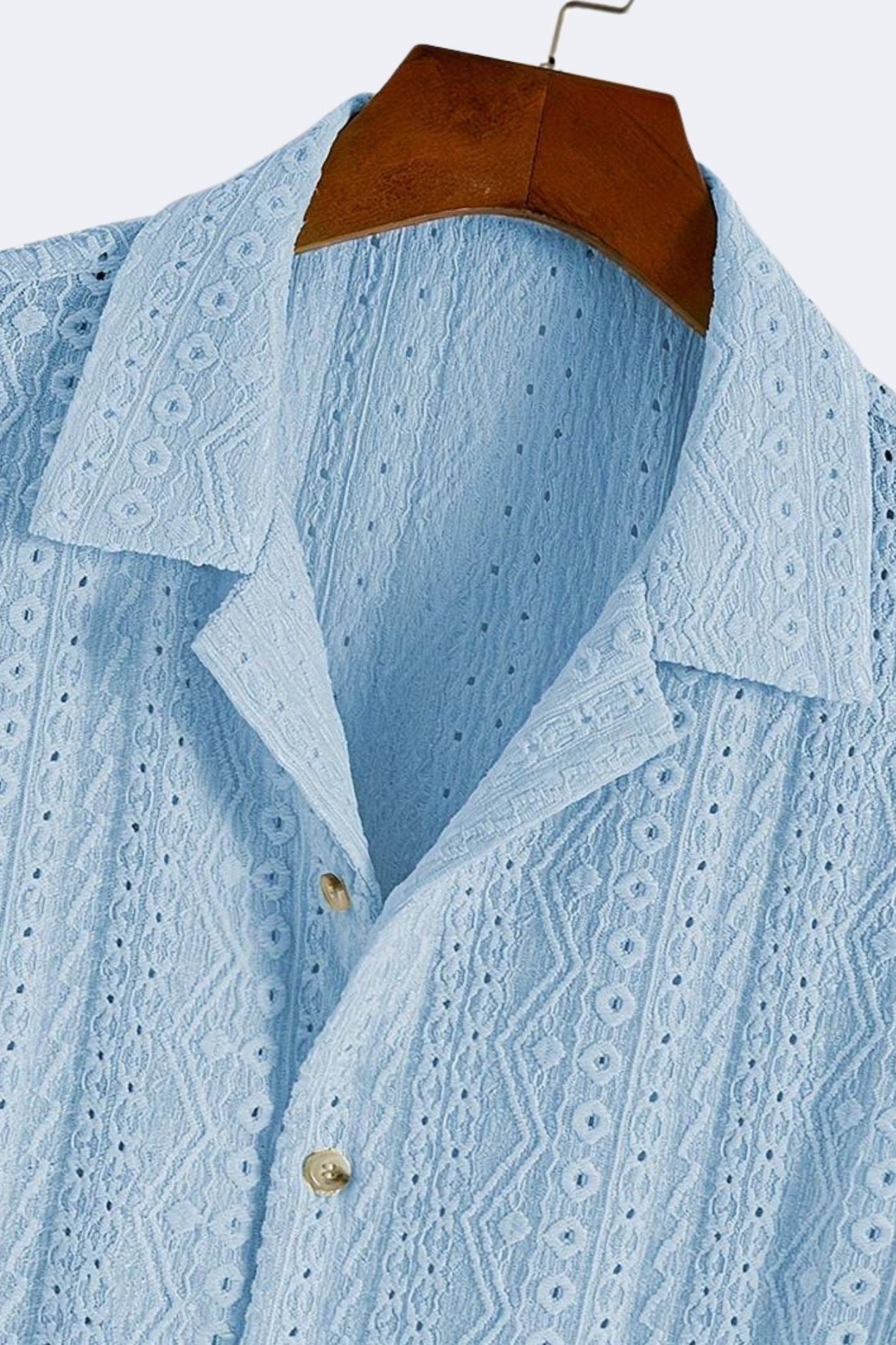 Koda Eyelet Crochet Shirt | Lightweight Men's Summer Top
