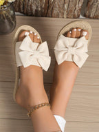 Safiya Ribbon Bow Jute Sandals | Comfortable Women's Summer Footwear