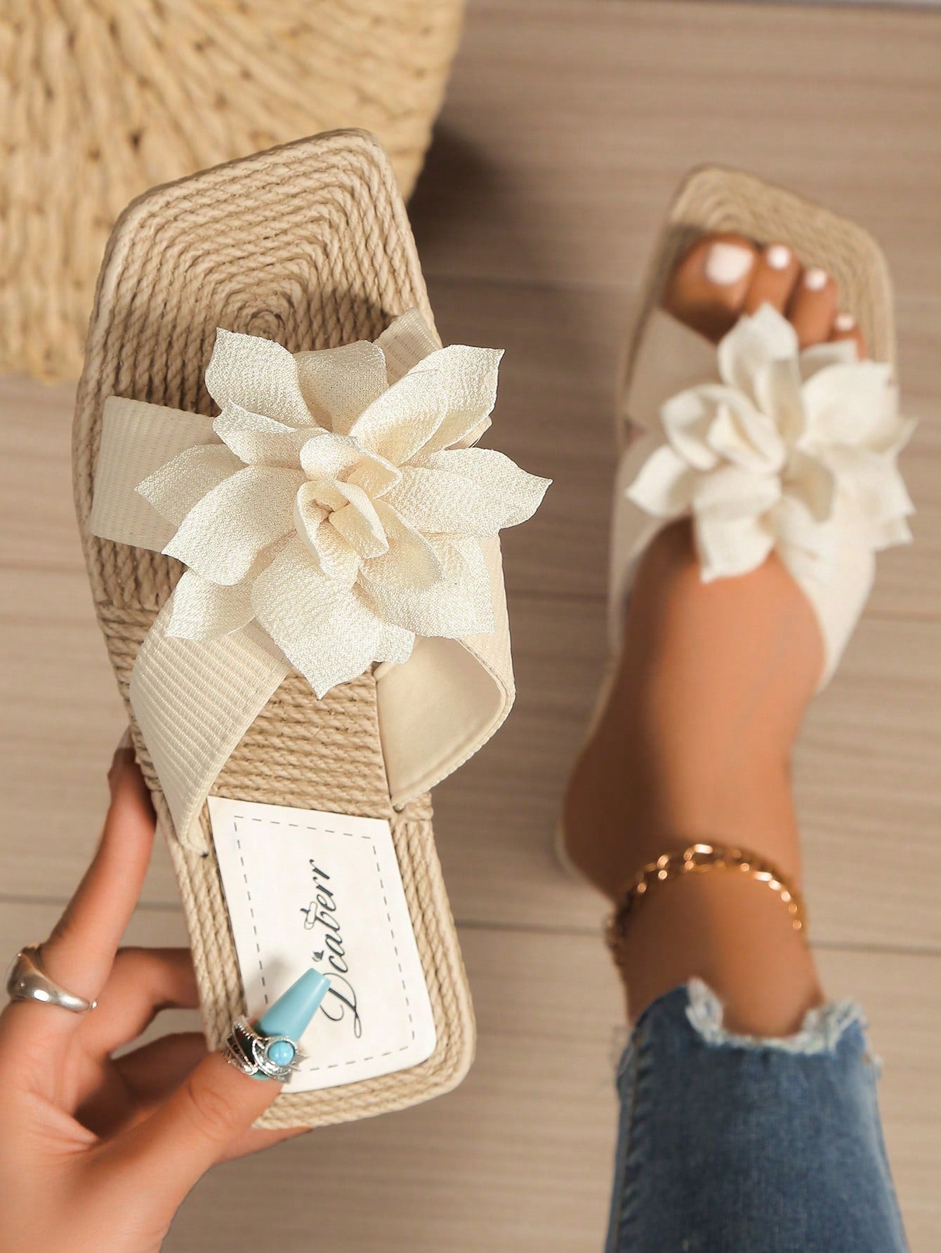 Safiya Ribbon Bow Jute Sandals | Comfortable Women's Summer Footwear