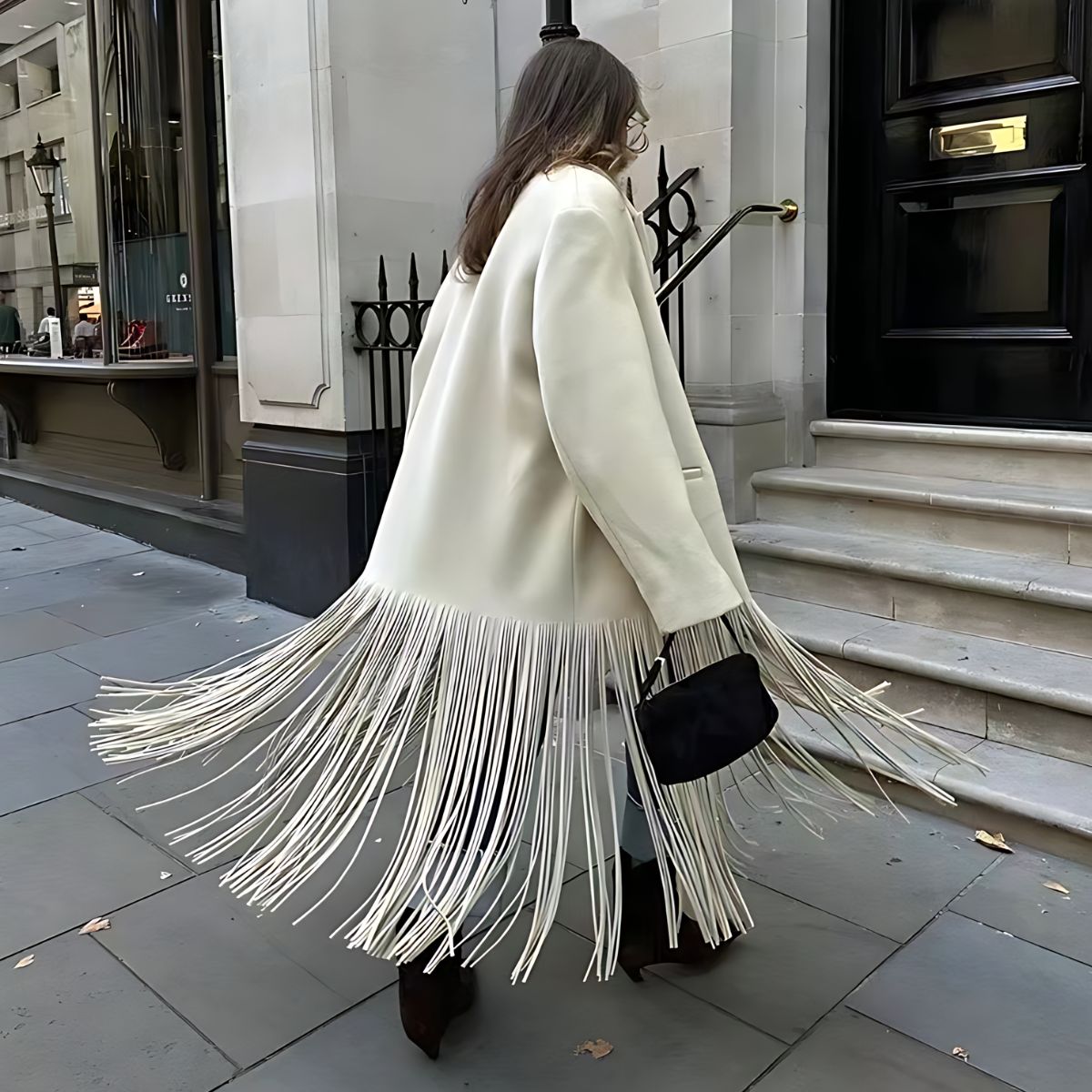Heidi | Elegant Women's Fringe Hem Coat
