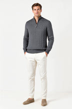 Nathen Men's Cable Knit Quarter-Zip Sweater | Your Store Name