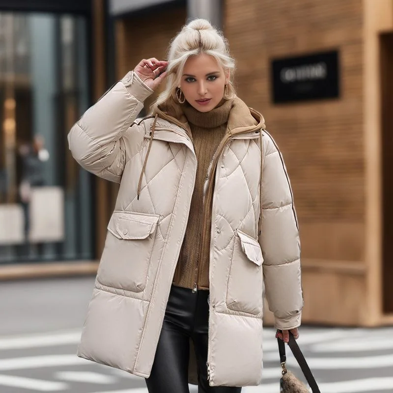 Kinsleigh | Chic Women's Diamond-Quilted Padded Coat