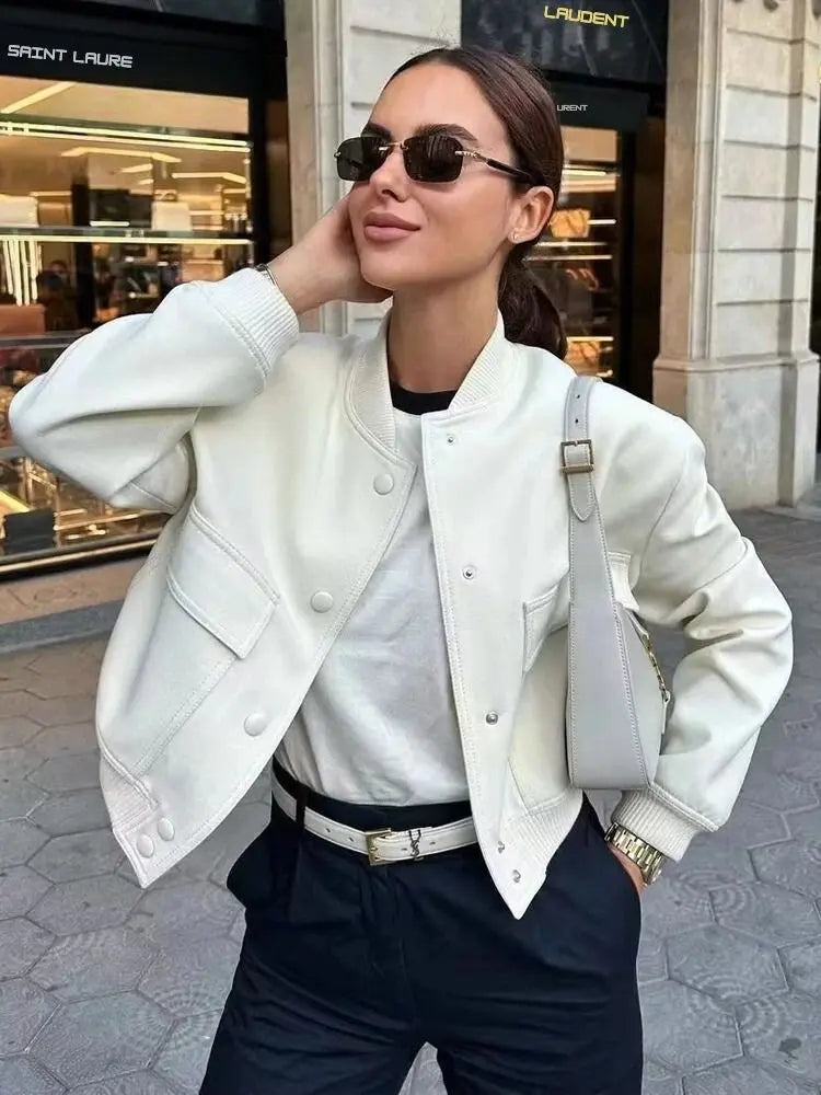 Justyce | Women's Cropped Bomber Jacket