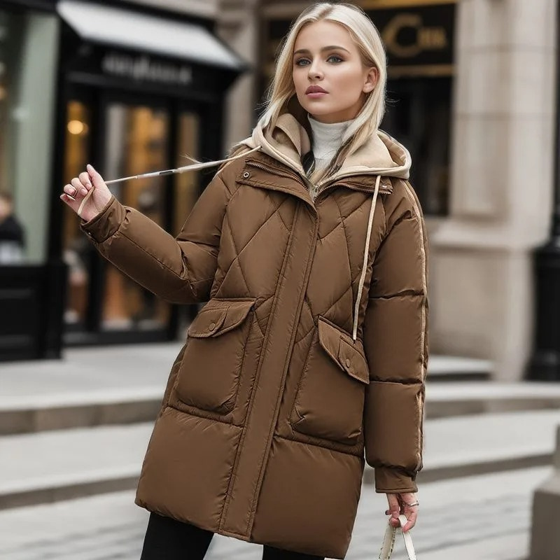 Kinsleigh | Chic Women's Diamond-Quilted Padded Coat