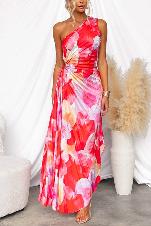 Kitty | Elegant One-Shoulder Floral Maxi Dress for Women