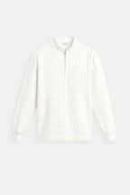 Deshaun | Men's Cable Knit Quarter-Zip Pullover Sweater