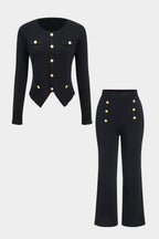 Kyle | Elegant Women's Ribbed Knit Two-Piece Set