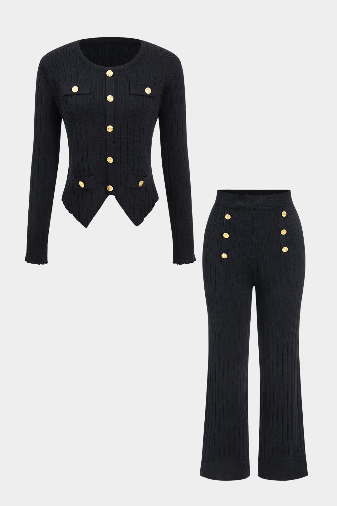 Kyle | Elegant Women's Ribbed Knit Two-Piece Set