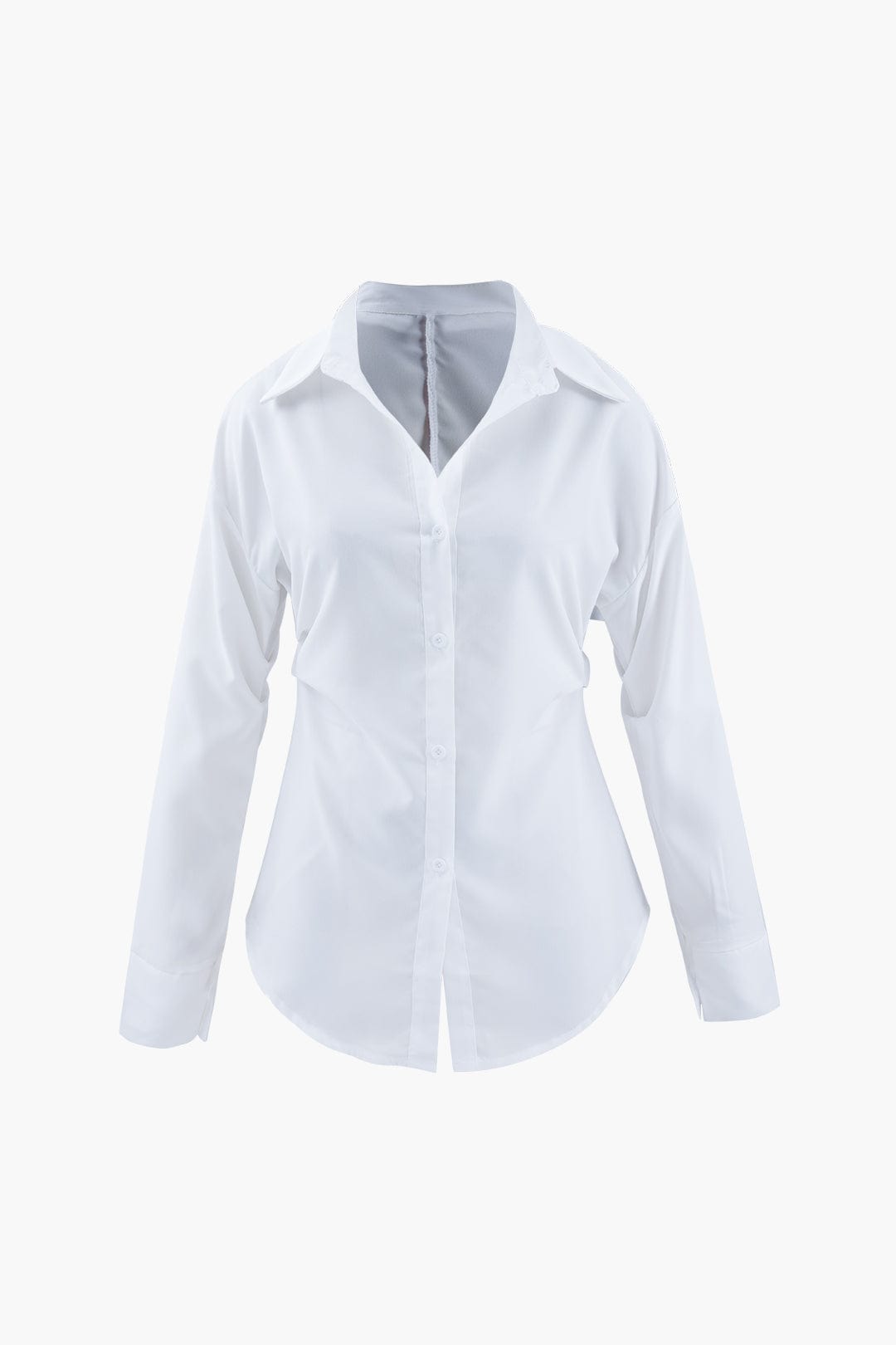 Dena | Women's Classic Button-Down Shirt with Curved Hem
