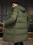 Tyus Men's Quilted Puffer Coat with Hood for Winter Warmth