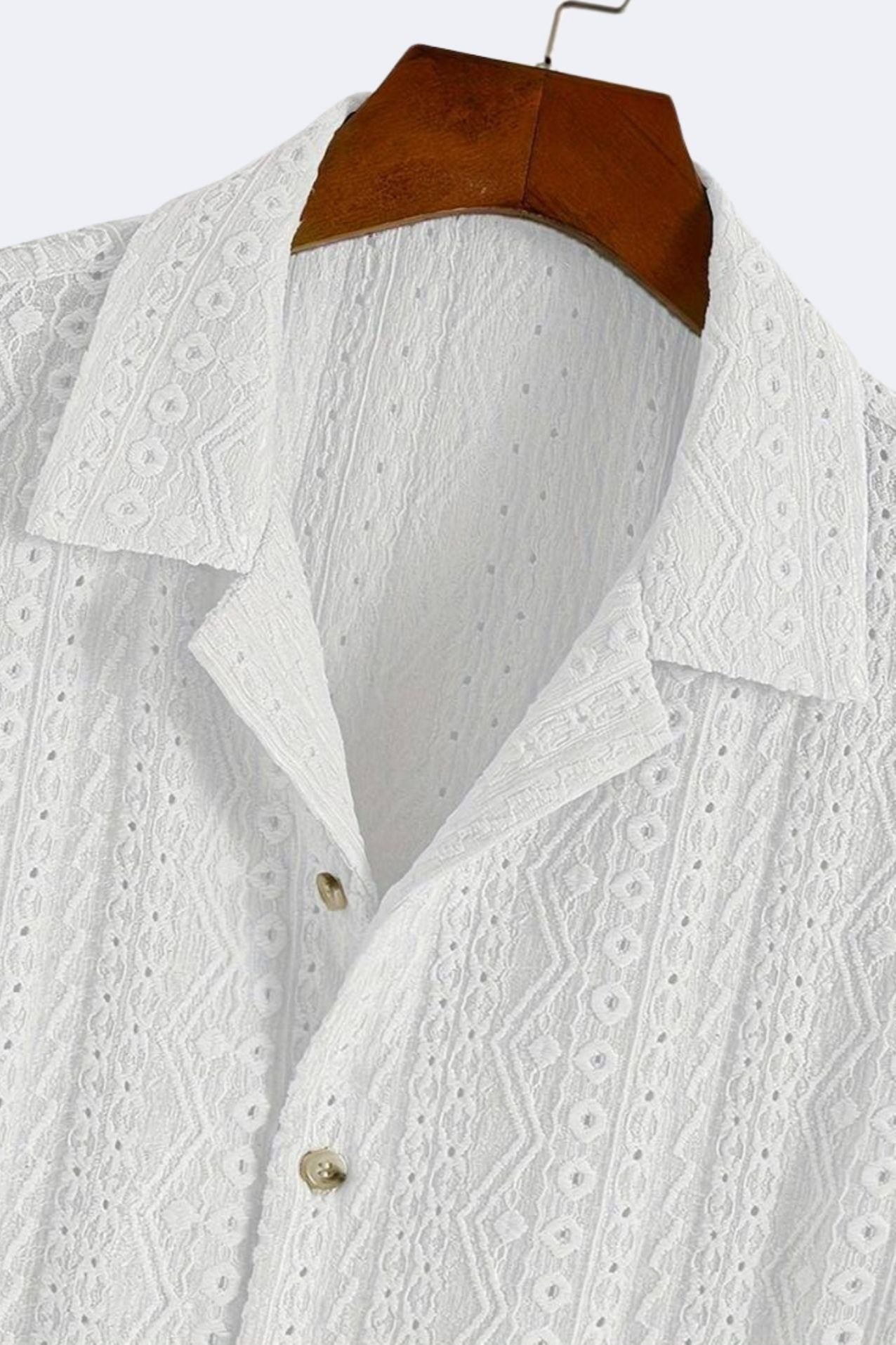 Koda Eyelet Crochet Shirt | Lightweight Men's Summer Top