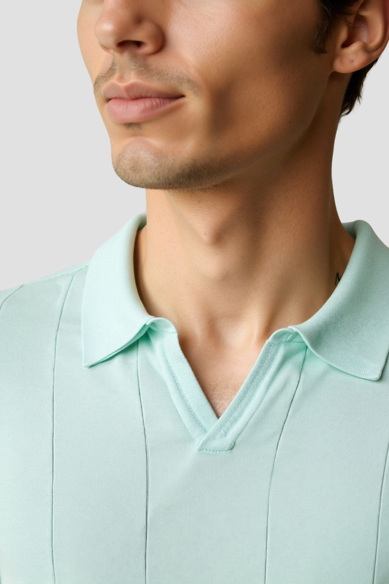 Masiah | Men's Ribbed Knit Polo Shirt