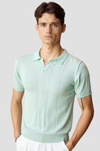 Masiah | Men's Ribbed Knit Polo Shirt