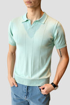Masiah | Men's Ribbed Knit Polo Shirt