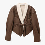 Elliana | Women's Faux Leather Shearling Aviator Jacket