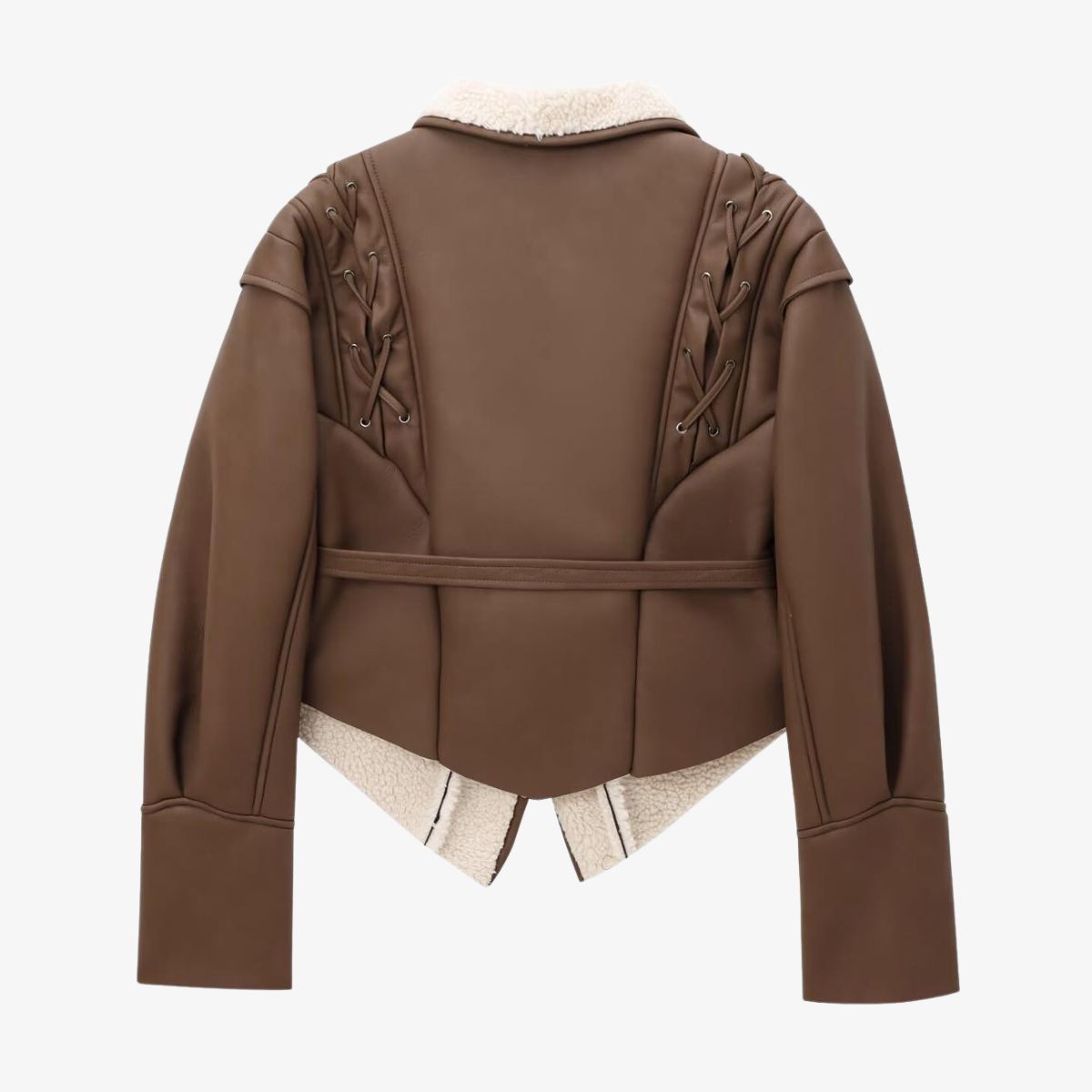 Elliana | Women's Faux Leather Shearling Aviator Jacket