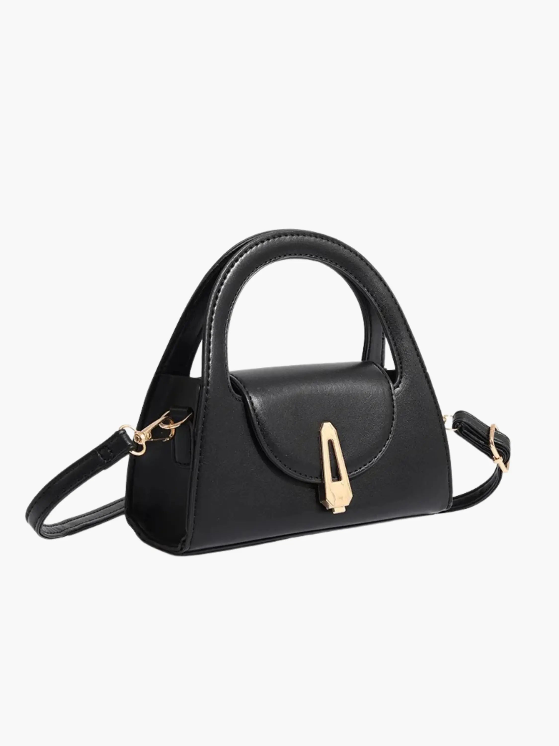 Shriya | Modern Women's Patent Handbag with Curved Handle