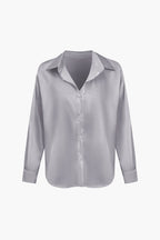 Alix | Women's Elegant Satin Cropped Tie-Front Shirt