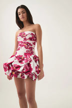 Cayden Floral Bubble Hem Mini Dress | Women's Party Wear