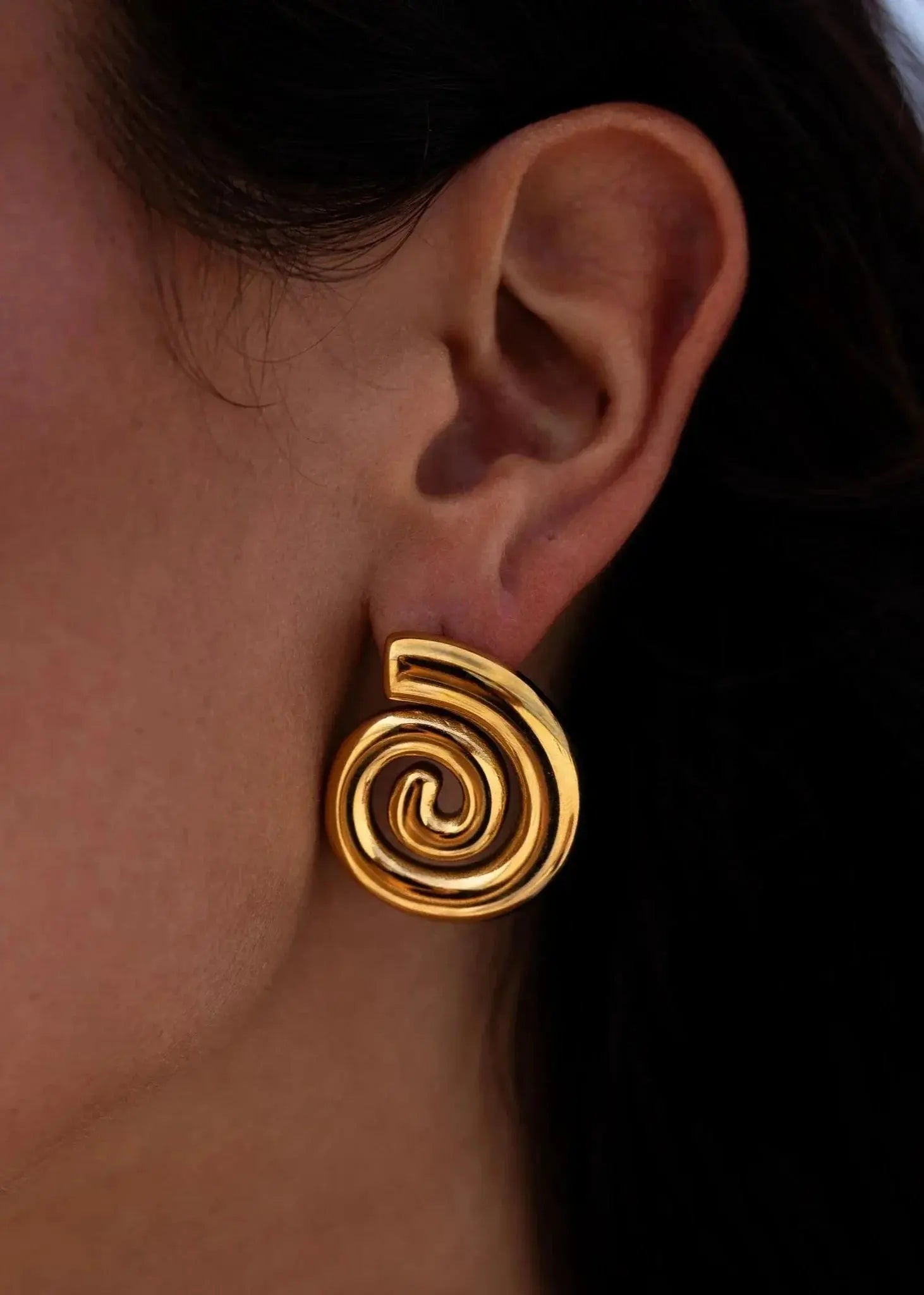 Ayesha Spiral Coil Earrings | Elegant Gold-Tone for Women