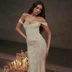 Ashli Off-Shoulder Lace Evening Dress for Women