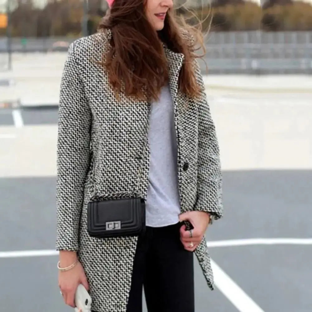 Sabine Houndstooth Overcoat | Elegant Outerwear for Adults