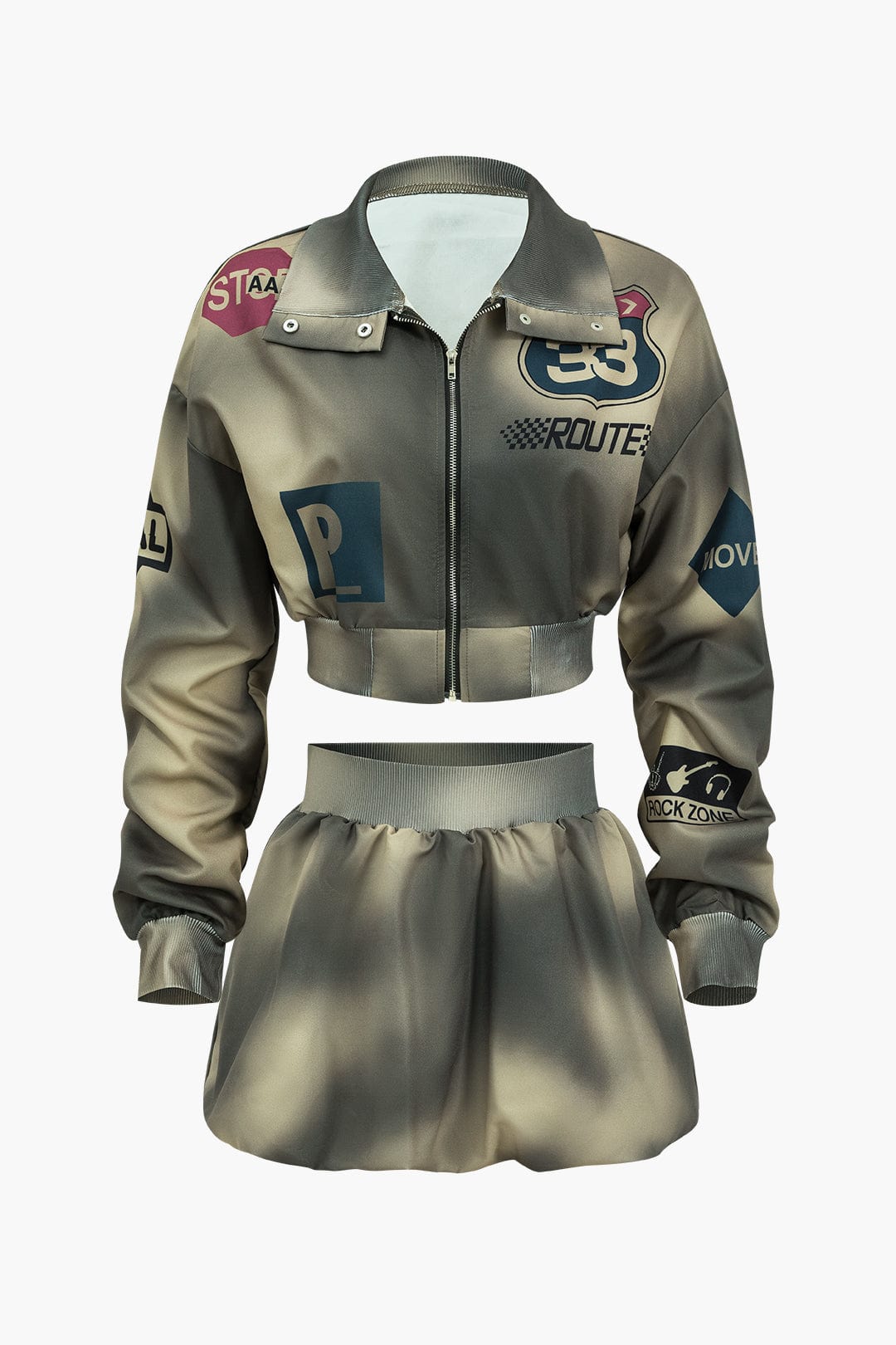 Marlie | Women's Bomber Jacket & Skirt Set