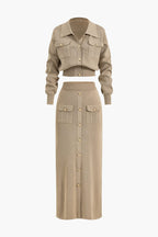 Haydee Knit Set | Chic Women's Blazer & Maxi Skirt