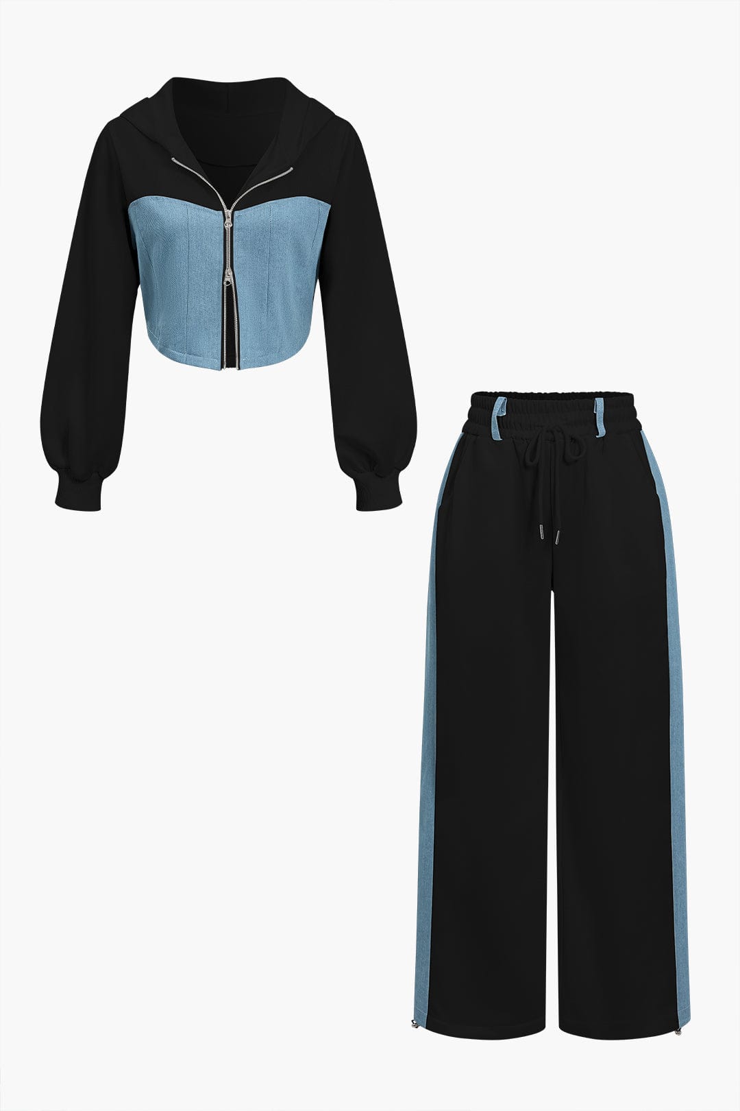 Rosetta | Women's Cropped Hoodie & Wide-Leg Tracksuit Set