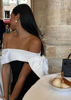 Tanya Elegant Off-Shoulder Draped Dress for Women