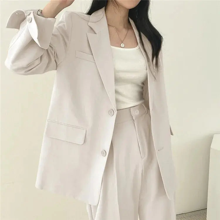 Abby | Women's Notched Lapel Blazer & Tailored Trousers Suit Set