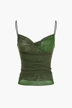 Keara | Elegant Women's Ruched Mesh Camisole Top