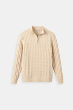 Nathen Men's Cable Knit Quarter-Zip Sweater | Your Store Name