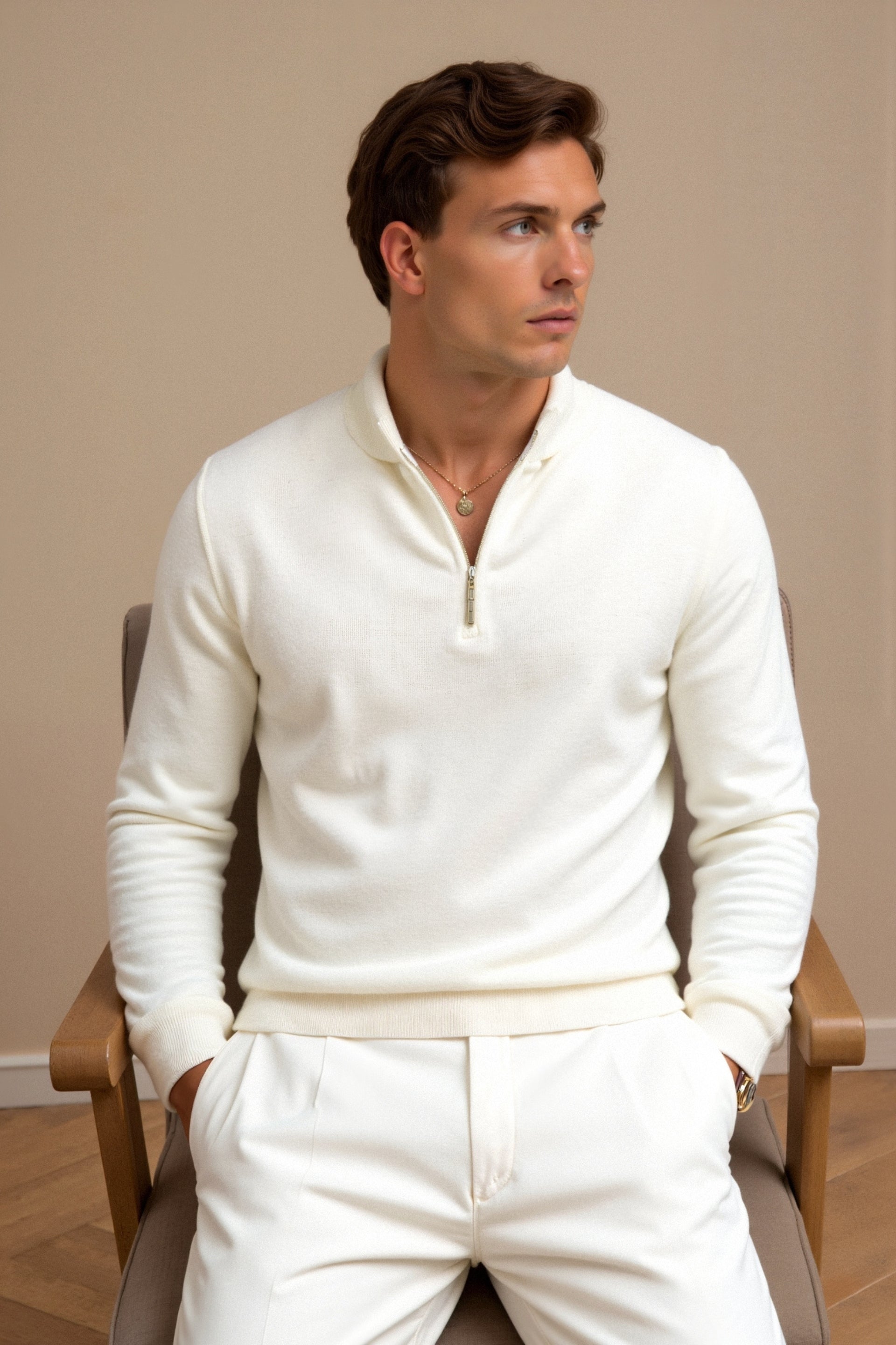 Sincere Men's Quarter-Zip Sweater | Classic Cotton Blend