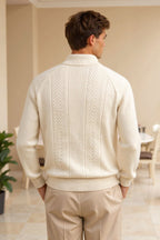 Tashawn Classic Cable Knit Polo Shirt for Men
