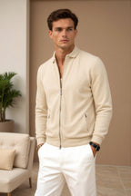 Cleon | Men's Collared Zip-Up Cardigan