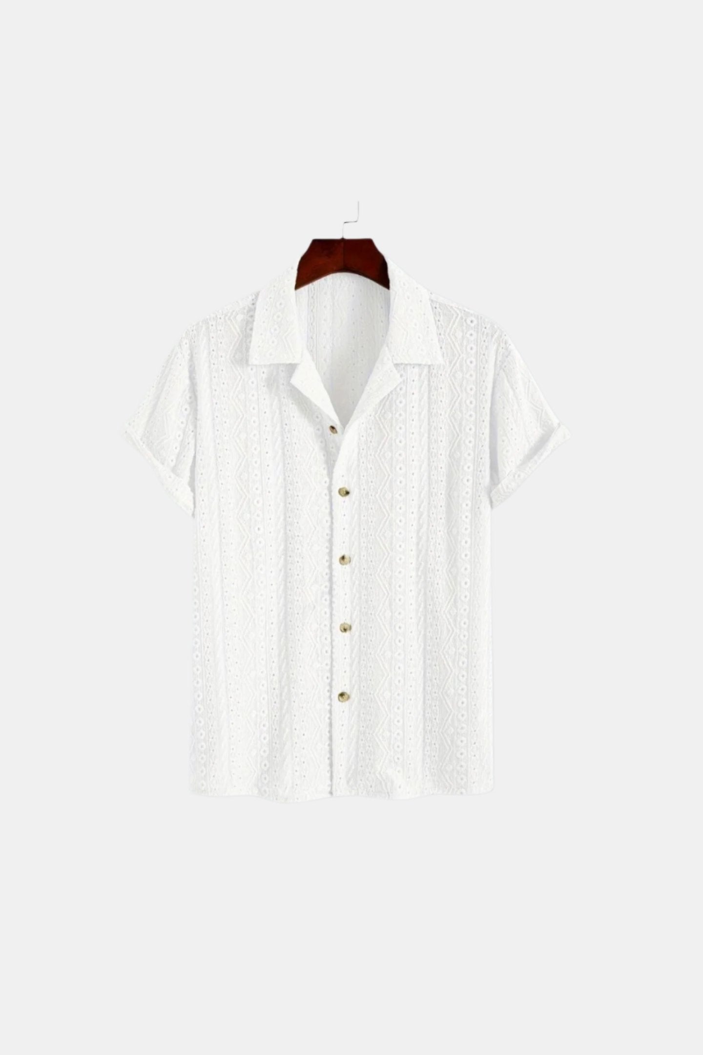 Koda Eyelet Crochet Shirt | Lightweight Men's Summer Top