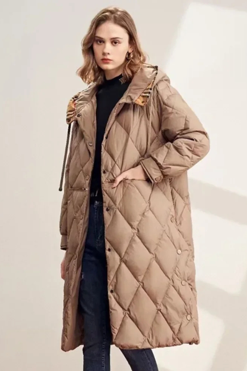 Isela | Elegant Diamond-Stitched Women's Puffer Coat