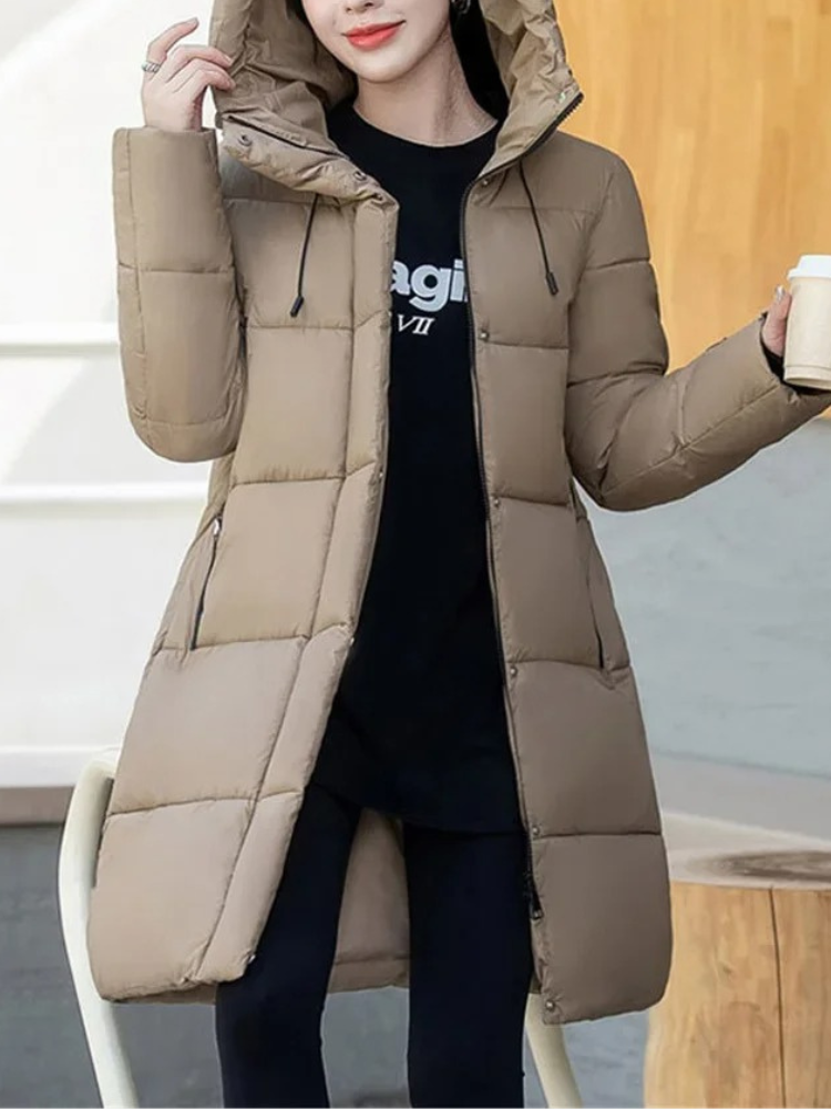 Marcy | Stylish Women's Long Hooded Puffer Coat